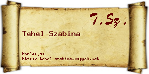 Tehel Szabina névjegykártya